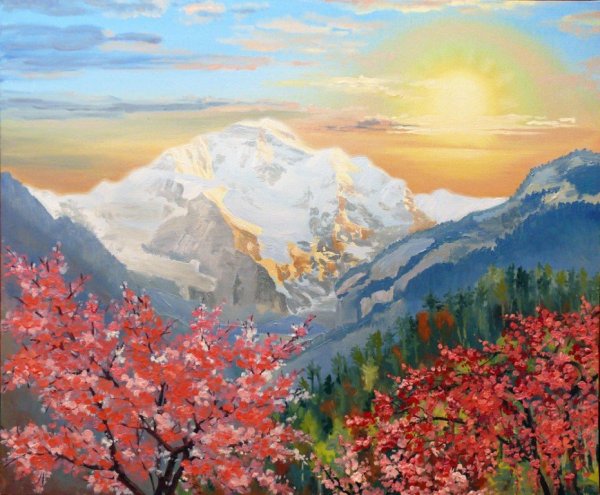 Художник Щеглов Дмитрий Сергеевич. "Закат на озере"