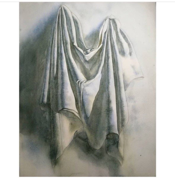 Академический Этюд драпировки гризайль
