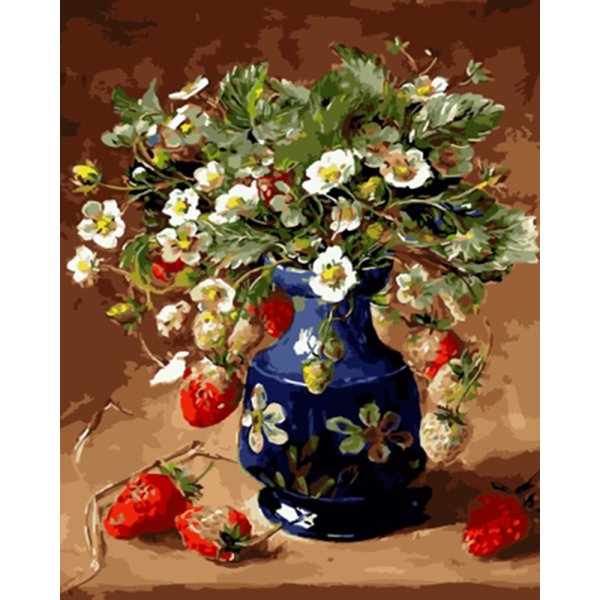 Картина букет с земляникой