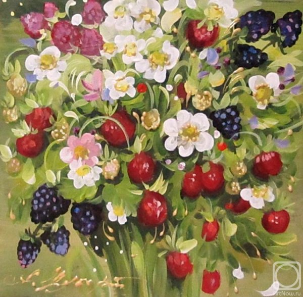 Ягоды с цветами в живописи