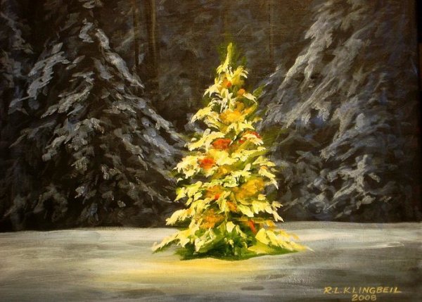 Елка живопись