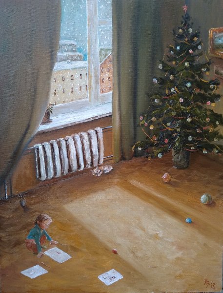 Екатерина Зернова. Украшенная елка. 1935