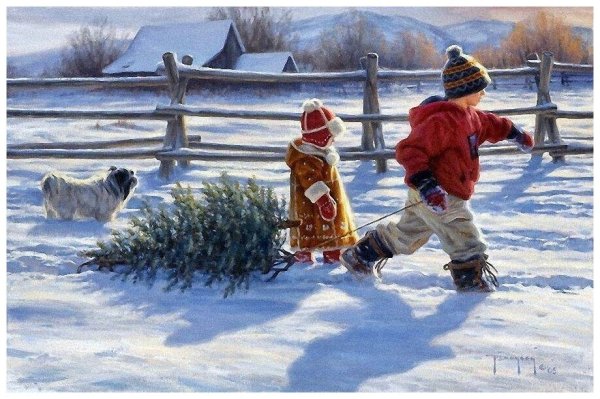 Елка из гвоздей и ниток