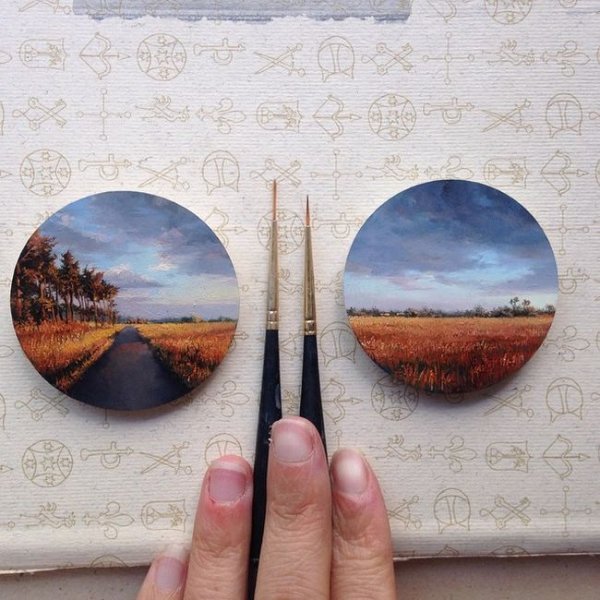 Миниатюрные пейзажи маслом