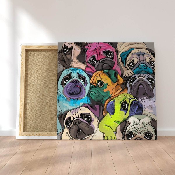 Мопс на холсте