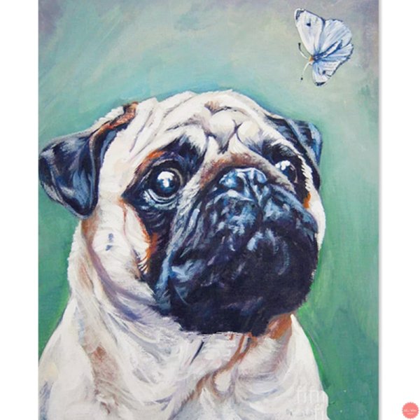 Постер мопсы на холсте