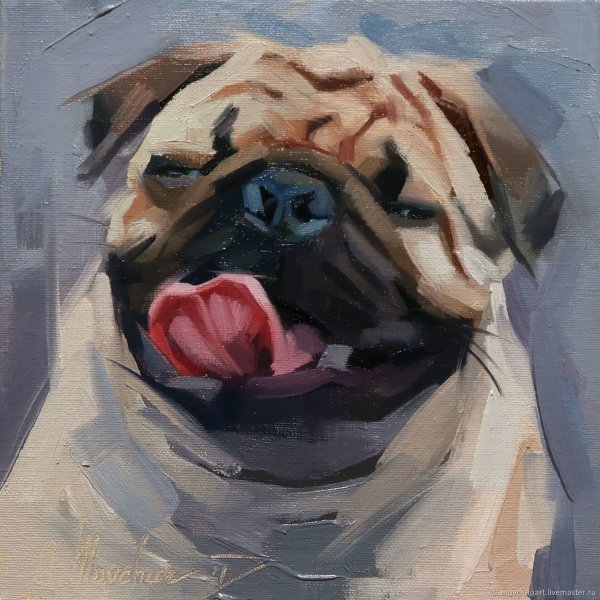 Мопс живопись