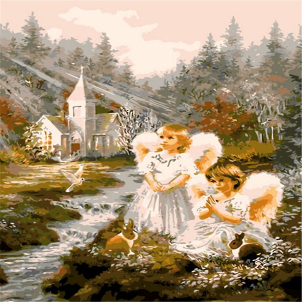 Ангелочки живопись маслом