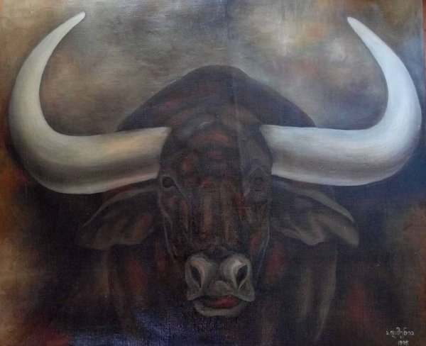 Бык живопись анимализм