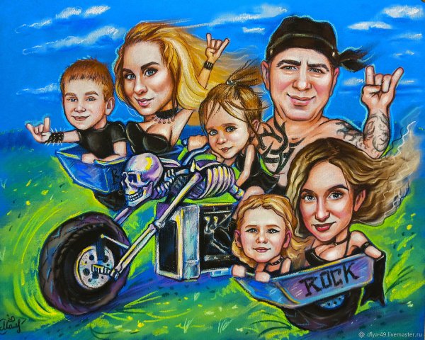 Идеи картин семьи шарж