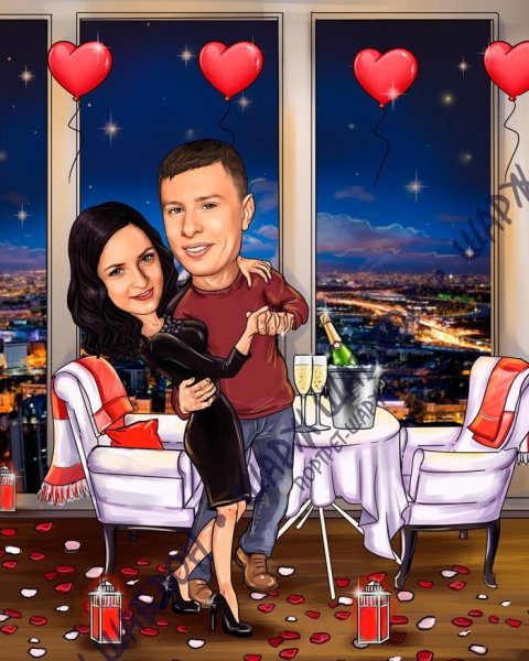 Шарж для пары