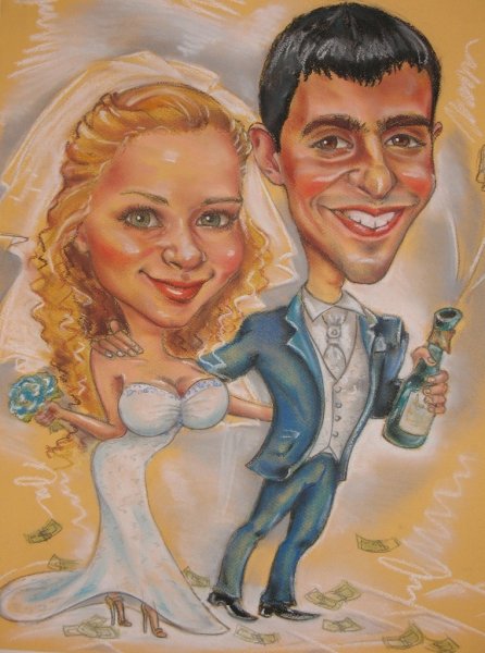 Шарж портрет свадебный