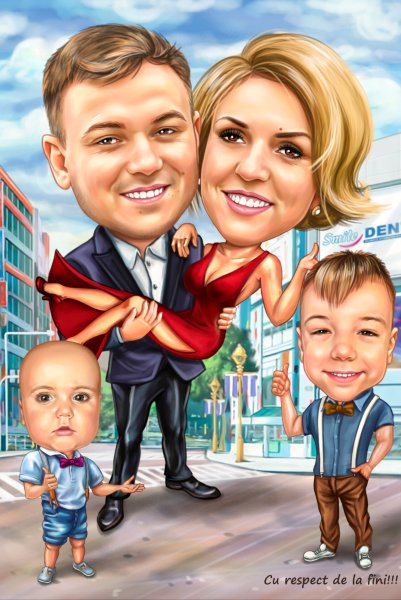 Семья карикатура