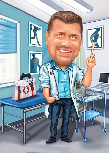 Шарж врач хирург