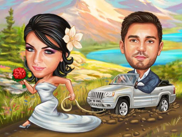 Шарж для молодоженов