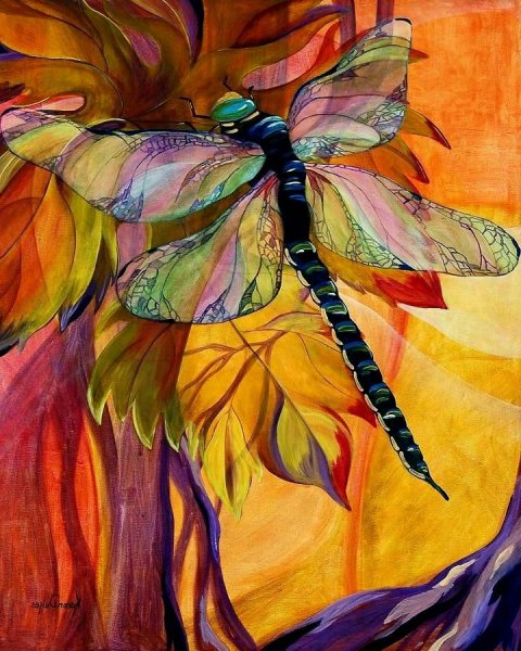 Стрекоза живопись