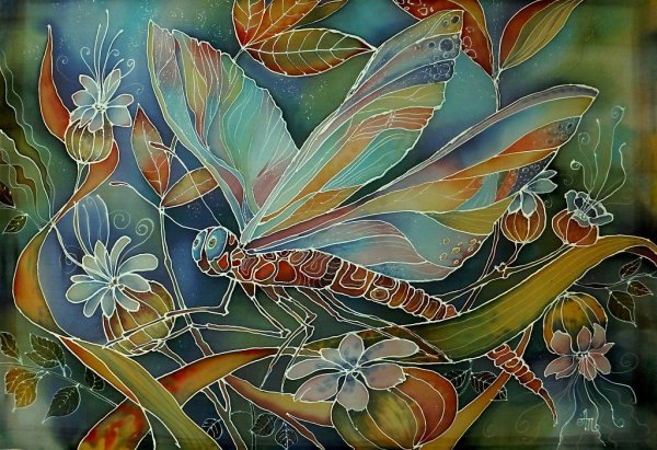 Горячий батик городской пейзаж