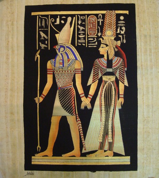 Древний Египет живопись на папирусе фараон