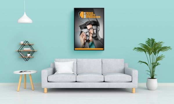 Мокап рамки в интерьере