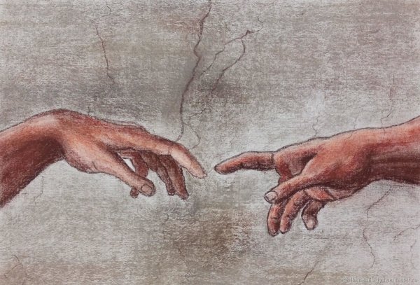 Сотворение Адама картина Микеланджело