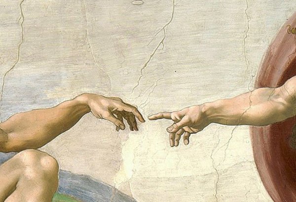 Микеланджело Буонарроти картины Сотворение Адама