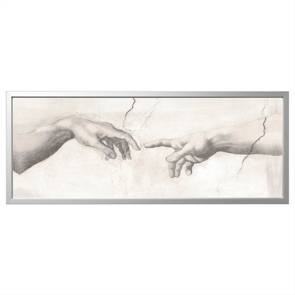 БЬЁРКСТА картина с рамой, прикосновение, цвет алюминия, 140x56 см