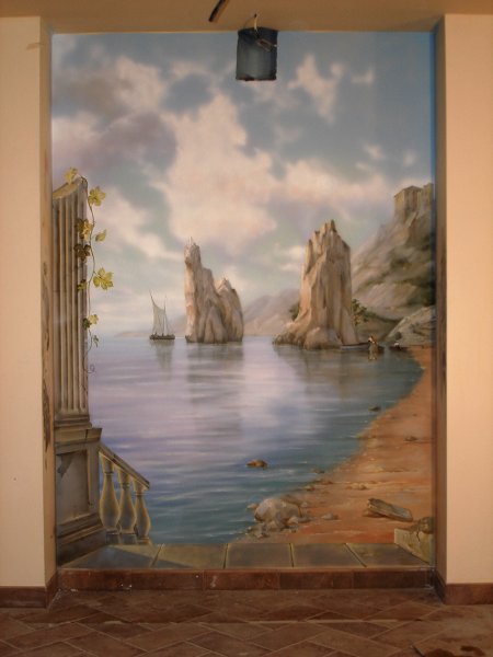 Морской пейзаж на стене