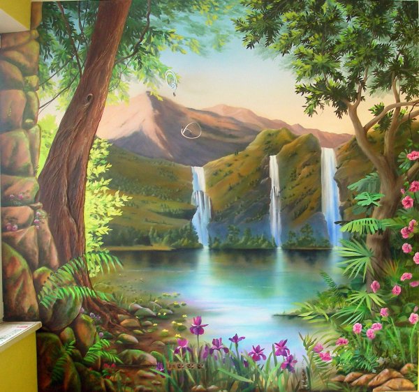 Пейзаж на стене