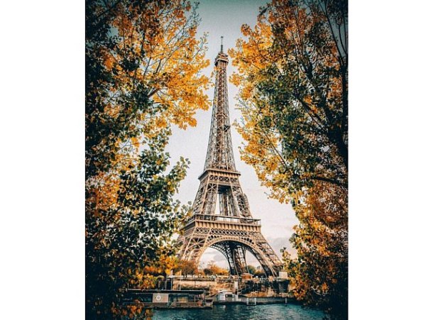 Белоснежка картина по номерам "Париж - огни Эйфелевой башни" 30х40 см