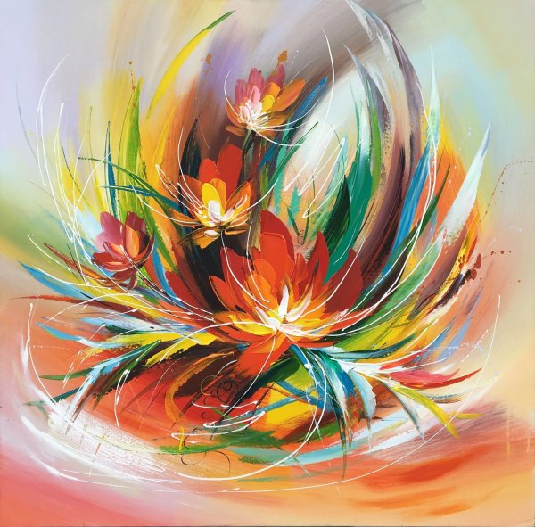 Абстрактные цветы живопись