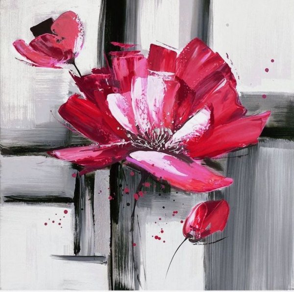 Рисование акрилом на холсте абстракция