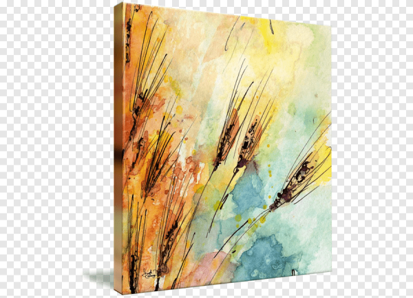 Рисунки акварелью на холсте