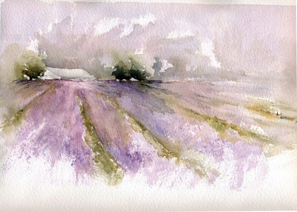 Нежные пейзажи акварелью
