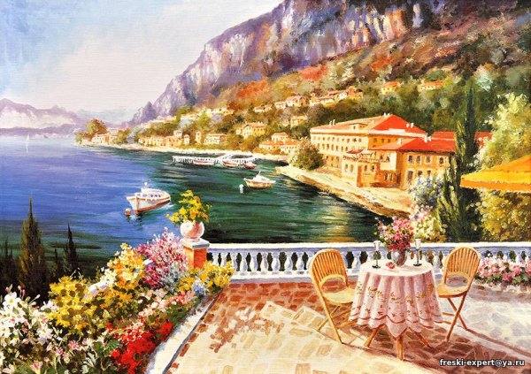 Фреска Средиземноморский пейзаж