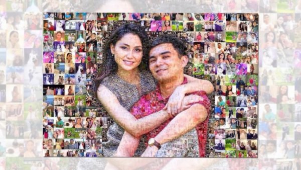 Фотомозайка из фотографий на холсте