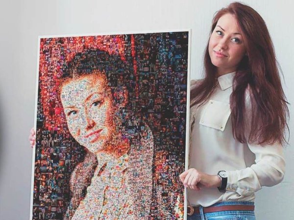 Портрет фотомозайка БТС