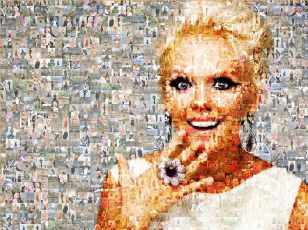 Мозаика из фотографий на холсте