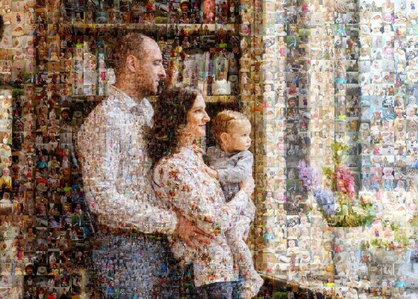 Фотомозайка из фотографий на холсте