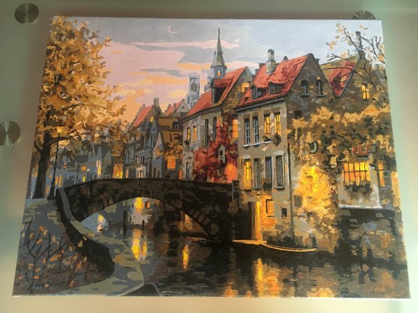 Картина маслом ночной город