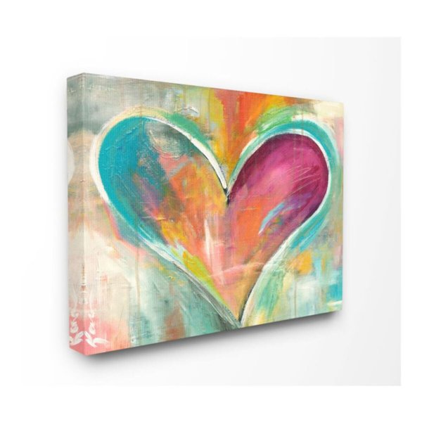 Абстракция с сердечками акварелью