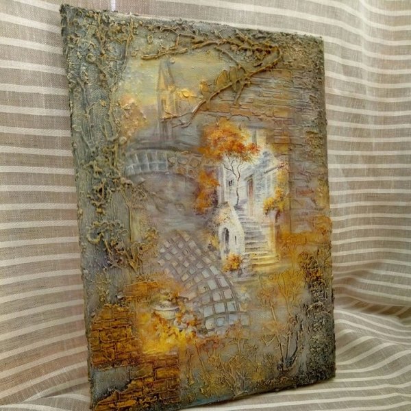 Панно текстурной пастой