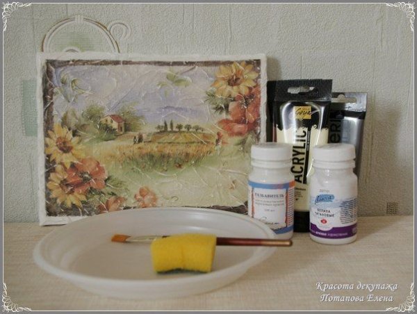 Декупаж фотографии на холст