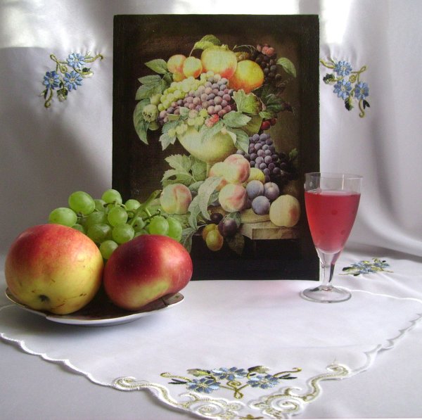 Декупаж на холсте с подрисовкой