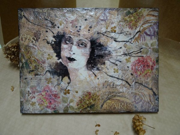 Декупаж фотографии на холст