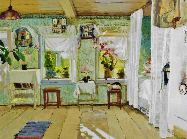 Картина художник Светлана Кропачева. Домик в деревне