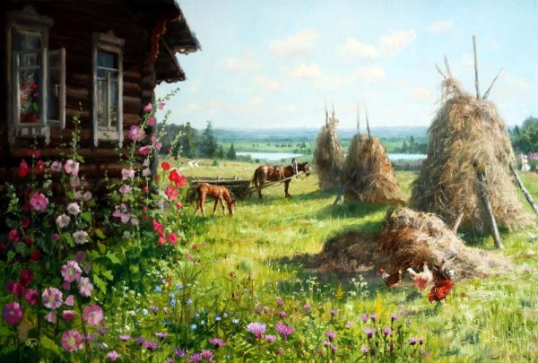 Кровать в русской избе