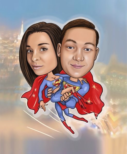 Портрет на холсте шарж