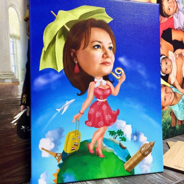 Портрет на холсте шарж