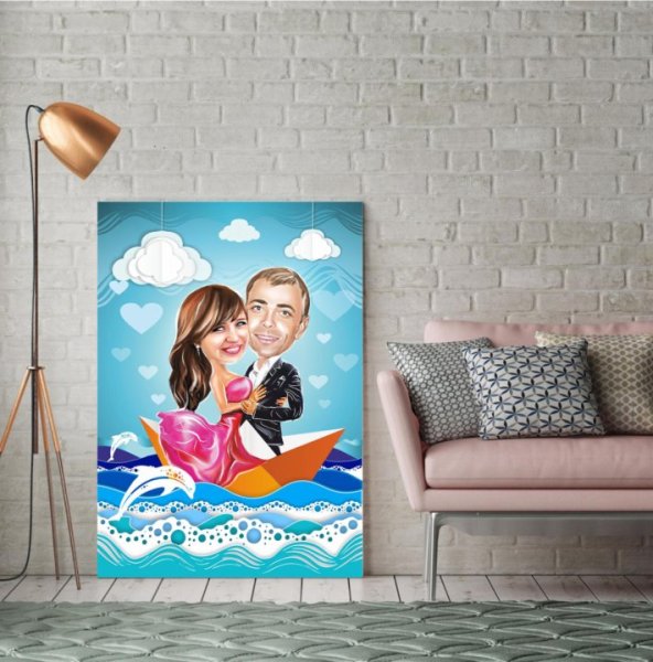 Печать на холсте шарж