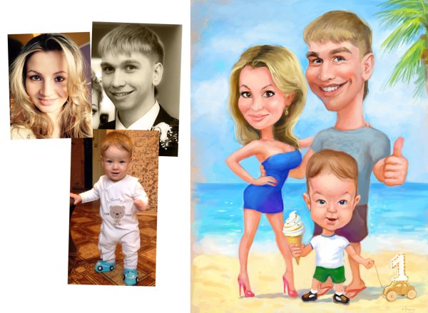 Шарж красками